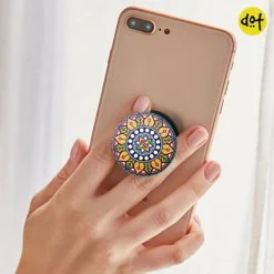 Alternative view of Blue Moon Mandala - Dot Socket - Mobile Grip Holder
