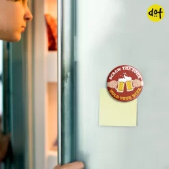 Alternative view of Screw The Door Hold The Beer - Fridge Magnet