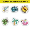 Travel Sticker Combo - Pack of 6 Stickers