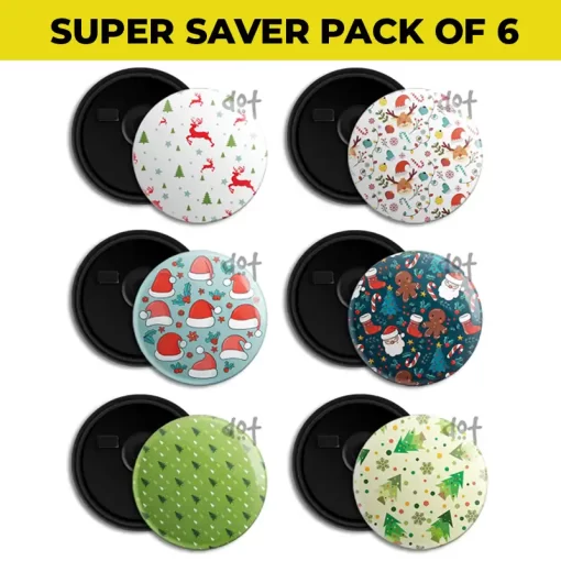 Christmas Fridge Magnet Combo 1 - Pack of 6