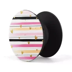 Stripes and Hearts  - Dot Socket - Mobile Grip Holder