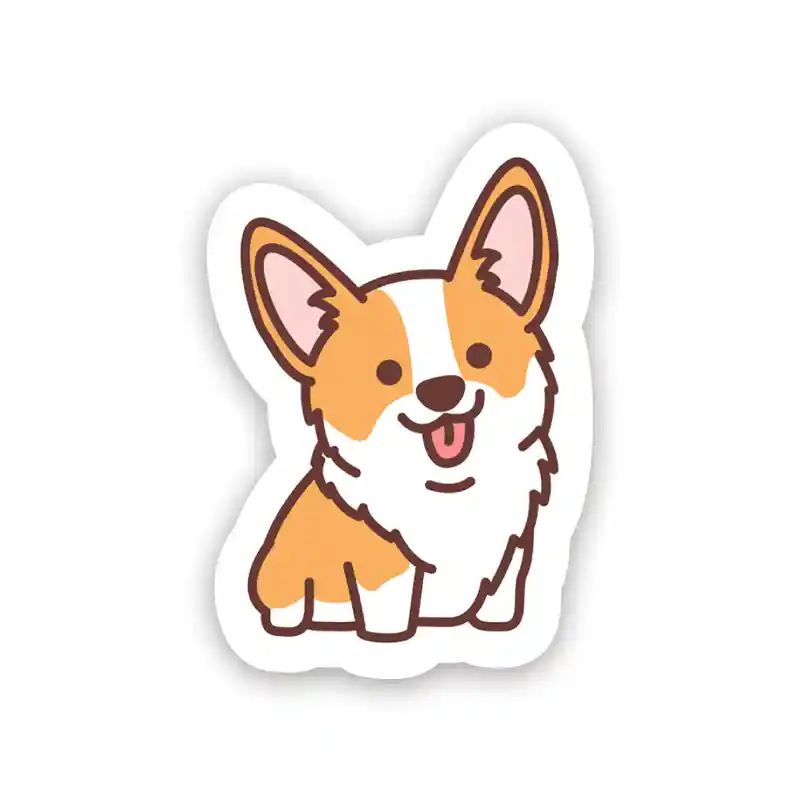 Corgi - Laptop Sticker - Dot Badges