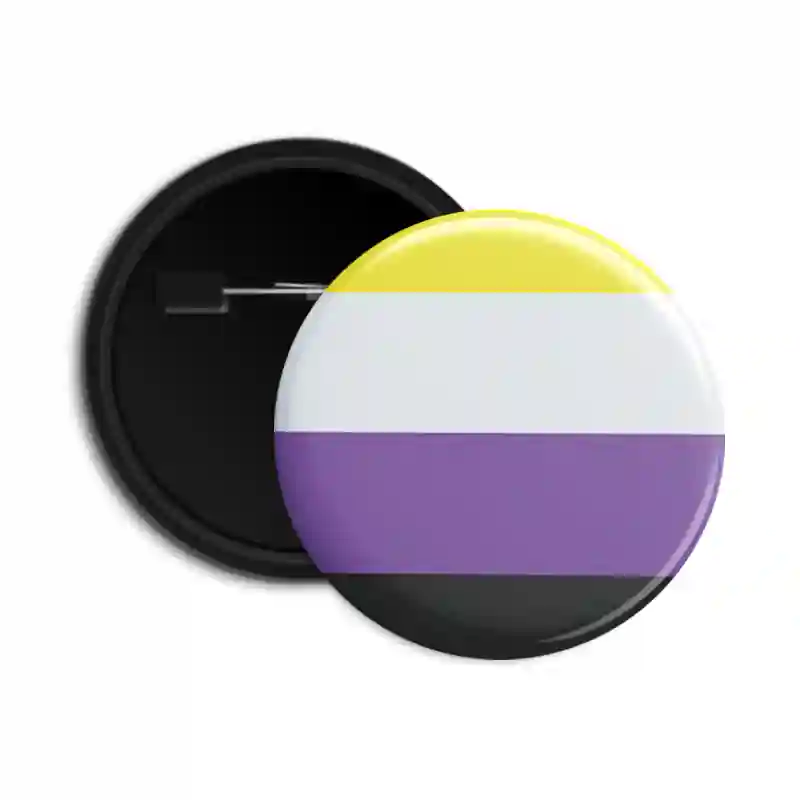 Non Binary Pride - Pin-back Button Badge - Dot Badges