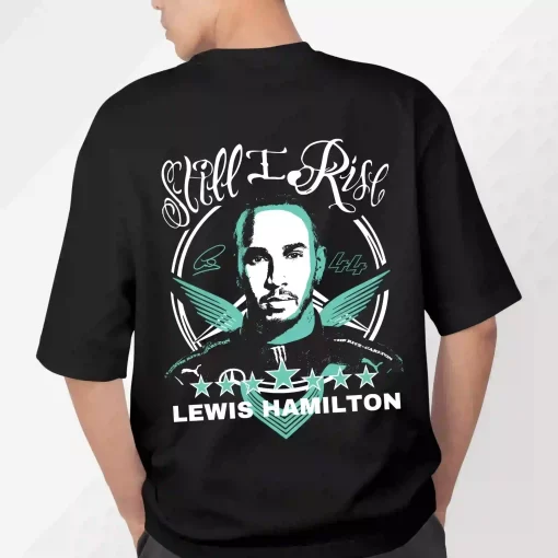Lewis Hamilton - Black Oversized - T-shirt Drop shouder Streetwear