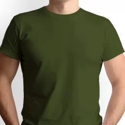 Basic Olive  - Crew Neck - T-shirt