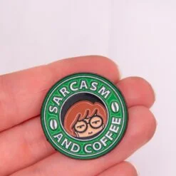 Alternative view of Sarcasm and Coffee - Brooch Enamel Pin