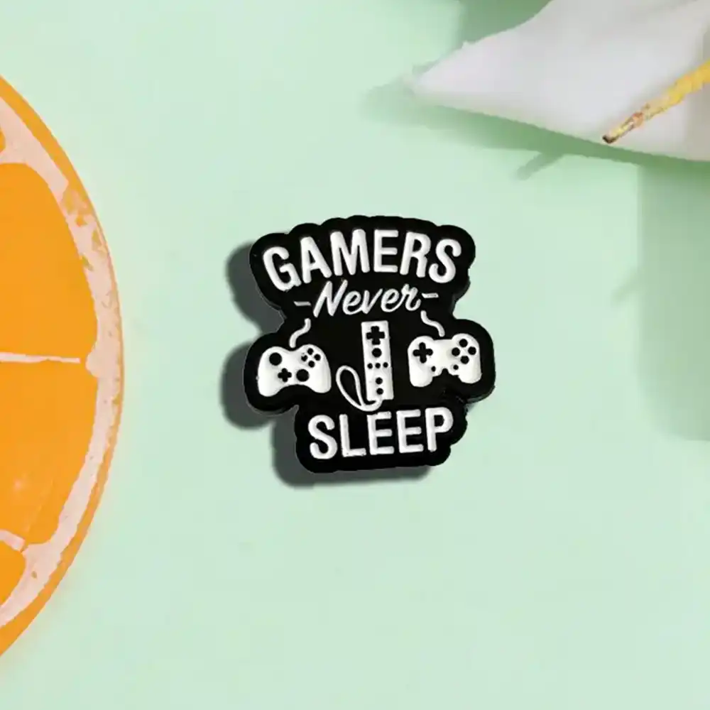 Gamers Never Sleep - Brooch Enamel Pin - Image 2