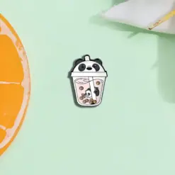 Alternative view of Panda Boba - Brooch Enamel Pin