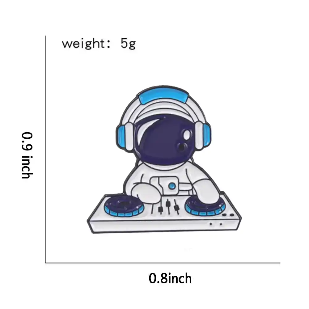 Spaceman DJ - Brooch Enamel Pin - Image 3