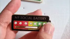 Alternative view of My Social Battery - Brooch Enamel Pin