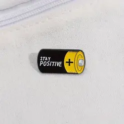Alternative view of Stay Postive - Brooch Enamel Pin