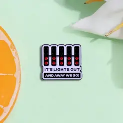 Alternative view of It's Lights Out And Away We Go - Brooch Enamel Pin