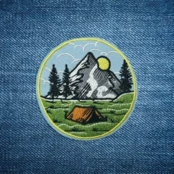 Alternative view of Camping - Embroidered Iron-On Patch