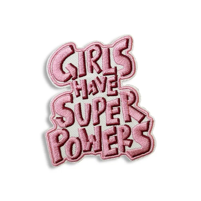 Girls Have Super Powers - Embroidered Iron-On Patch