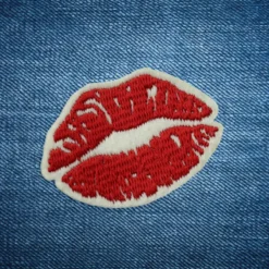 Alternative view of Lips - Embroidered Iron-On Patch