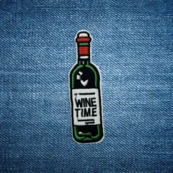 Alternative view of Wine Time - Embroidered Iron-On Patch