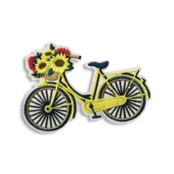 Flower Cycle - Embroidered Iron-On Patch