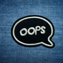 Alternative view of Oops - Embroidered Iron-On Patch