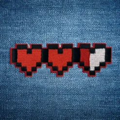 Alternative view of Pixel Heart - Embroidered Iron-On Patch