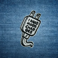 Alternative view of I Need More Charges - Embroidered Iron-On Patch