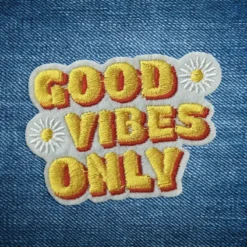 Alternative view of Good Vibes Only - Embroidered Iron-On Patch