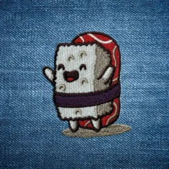 Alternative view of Happy Sushi - Embroidered Iron-On Patch