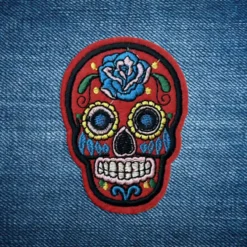 Alternative view of Skull - Embroidered Iron-On Patch
