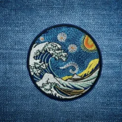 Alternative view of The Great Wave off Kanagawa - Embroidered Iron-On Patch