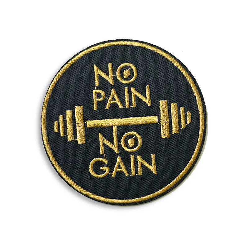 No Pain No Gain - Embroidered Iron-On Patch
