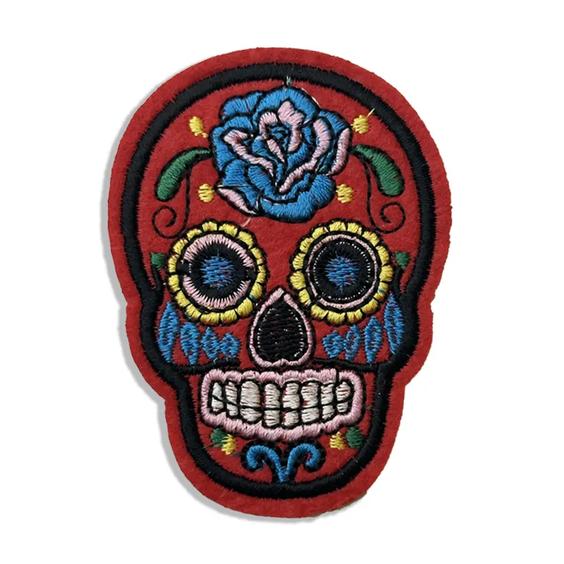 Skull - Embroidered Iron-On Patch