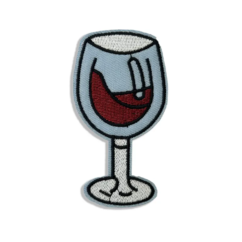 Wine Glass - Embroidered Iron-On Patch
