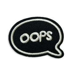 Oops - Embroidered Iron-On Patch