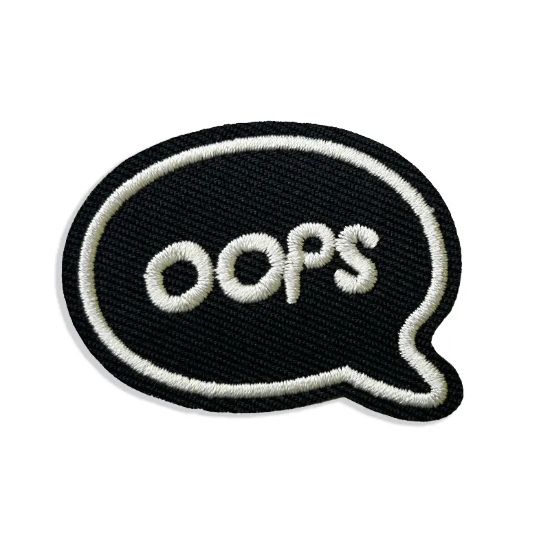 Oops - Embroidered Iron-On Patch