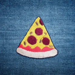 Alternative view of Pizza - Embroidered Iron-On Patch