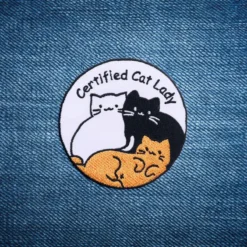 Alternative view of Certified Cat Lady - Embroidered Iron-On Patch