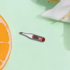 Alternative view of Thermometer - Brooch Enamel Pin