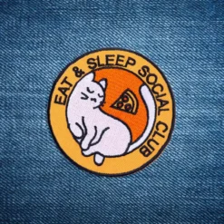 Alternative view of Eat Sleep Social Club - Embroidered Iron-On Patch