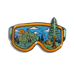 Mountain Ski  - Embroidered Iron-On Patch
