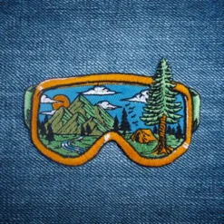 Alternative view of Mountain Ski  - Embroidered Iron-On Patch