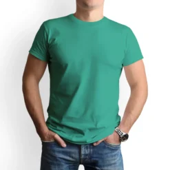 Alternative view of Basic Tropical Teal  - Crew Neck - T-shirt