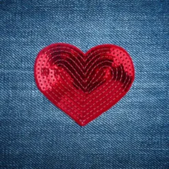 Alternative view of Tinsi Heart - Embroidered Iron-On Patch