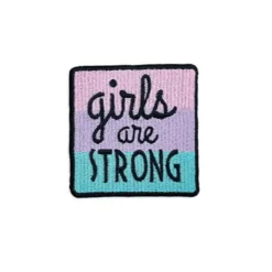 Girls are Strong - Embroidered Iron-On Patch