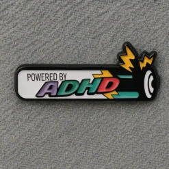 Powered By ADHD- Brooch Enamel Pin - Brooch Enamel Pin