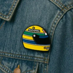Alternative view of Senna Helmet- Brooch Enamel Pin - Brooch Enamel Pin