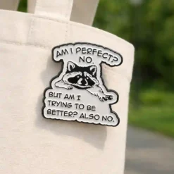 Alternative view of Am I Perfect - Brooch Enamel Pin - Brooch Enamel Pin