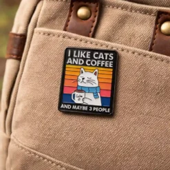 Alternative view of I Like Cats And Coffee And Maybe Three More People - Brooch Enamel Pin