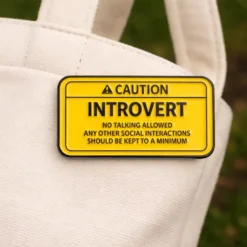 Alternative view of Caution: Introvert - Brooch Enamel Pin