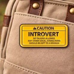 Caution: Introvert - Brooch Enamel Pin