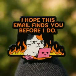 Alternative view of I Hope This Email Finds You - Brooch Enamel Pin