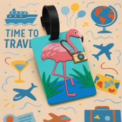 Alternative view of Luggage Tag - Pink Bird